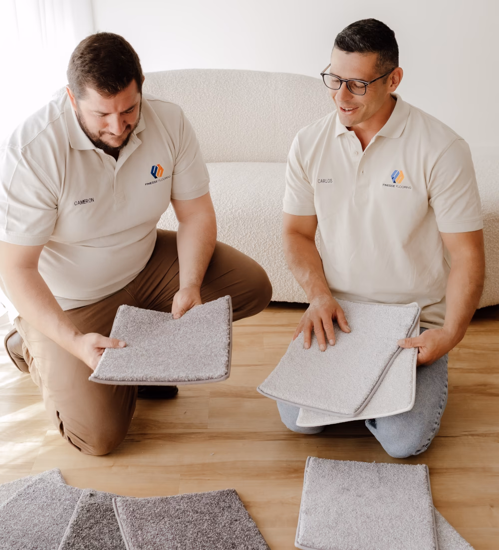 Professional flooring installation service showing quality workmanship and attention to detail