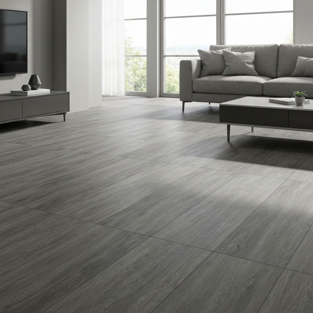 Stylish vinyl tile flooring in modern living area showcasing professional installation